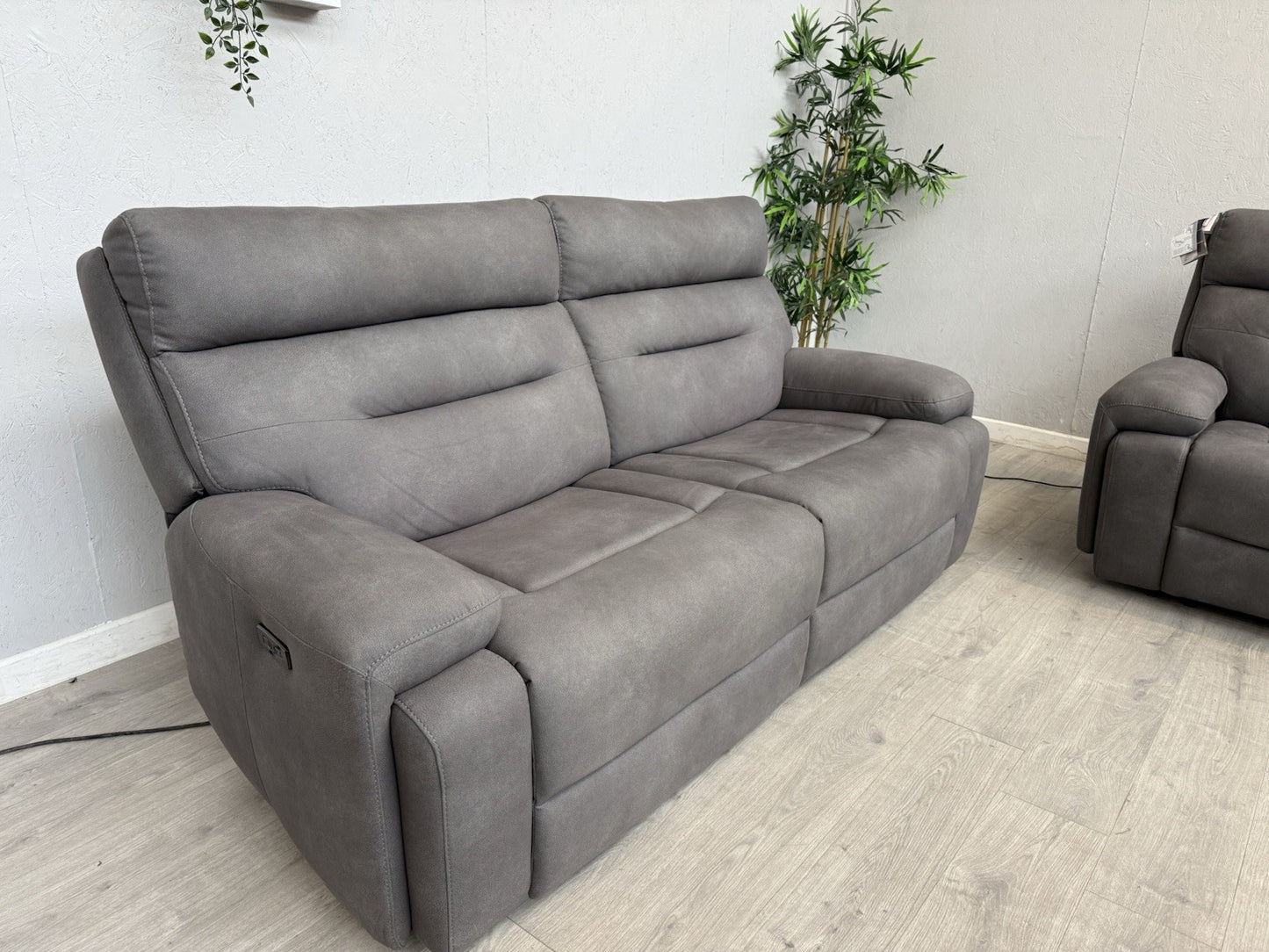 Furniture Village CINEMAX 3 Seater + 2 Seater Power Recliner Media Sofa Set.