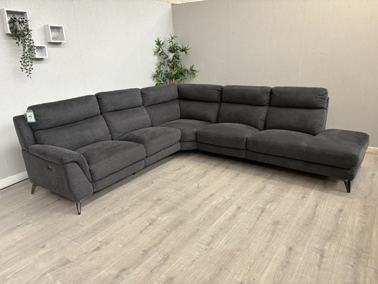 Furniture Village CONTEMPO Fabric Large Chaise End Power Recliner Corner Sofa