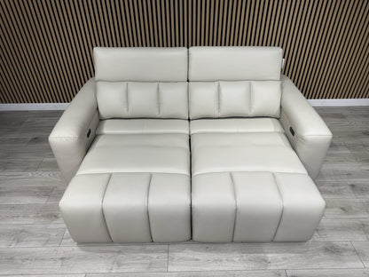 DALLAS Leather 3 Seater Double Power Chaise Sofa, Bluetooth Speakers - RRP £1999