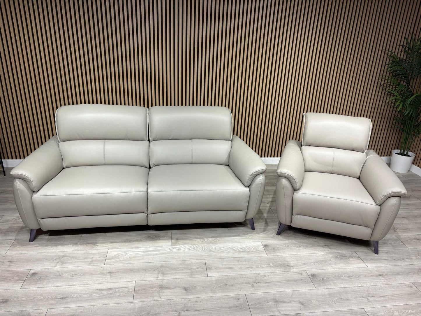Furniture Village JUDE Style Leather 3 Seater Sofa + Armchair Set - RRP £4,490