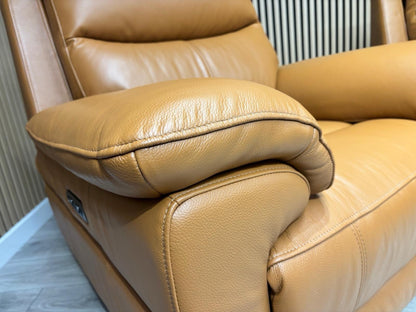 Furniture Village PANACHE Style Leather 3 Seater Sofa + 2 x Armchairs, Power