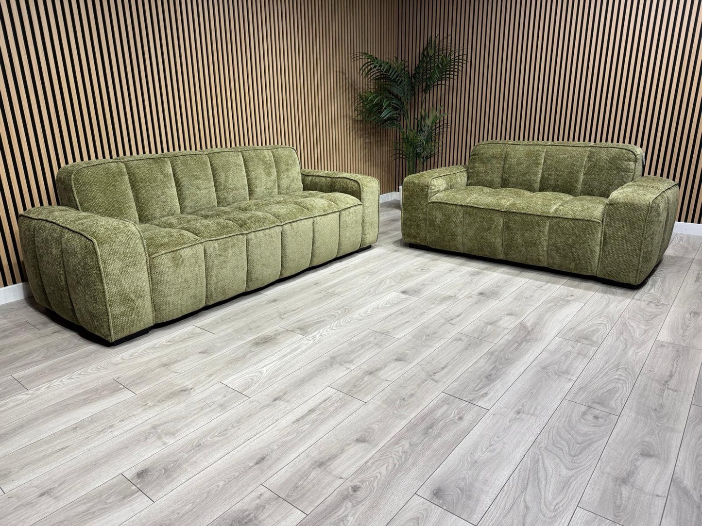 PARIS Fabric 3 Seater + 2 Seater Sofa Set, Olive - RRP £2,578