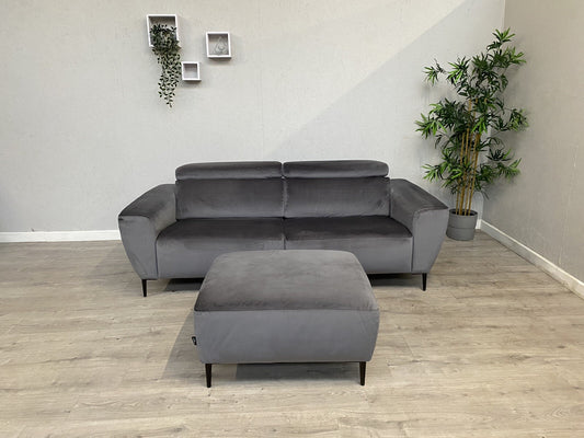 Furniture Village Nicoletti MILANO Fabric 3 Seater Sofa + Footstool - RRP £4,090