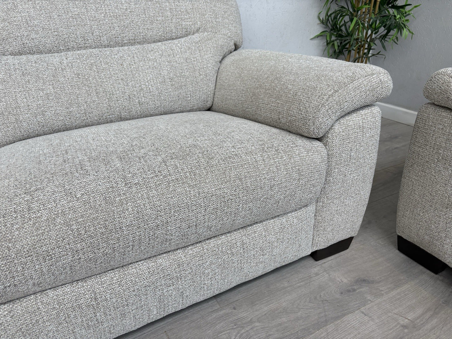 Furniture Village HETTY Fabric 2 x 3 Seater Sofa Set + Footstool- RRP £2,385