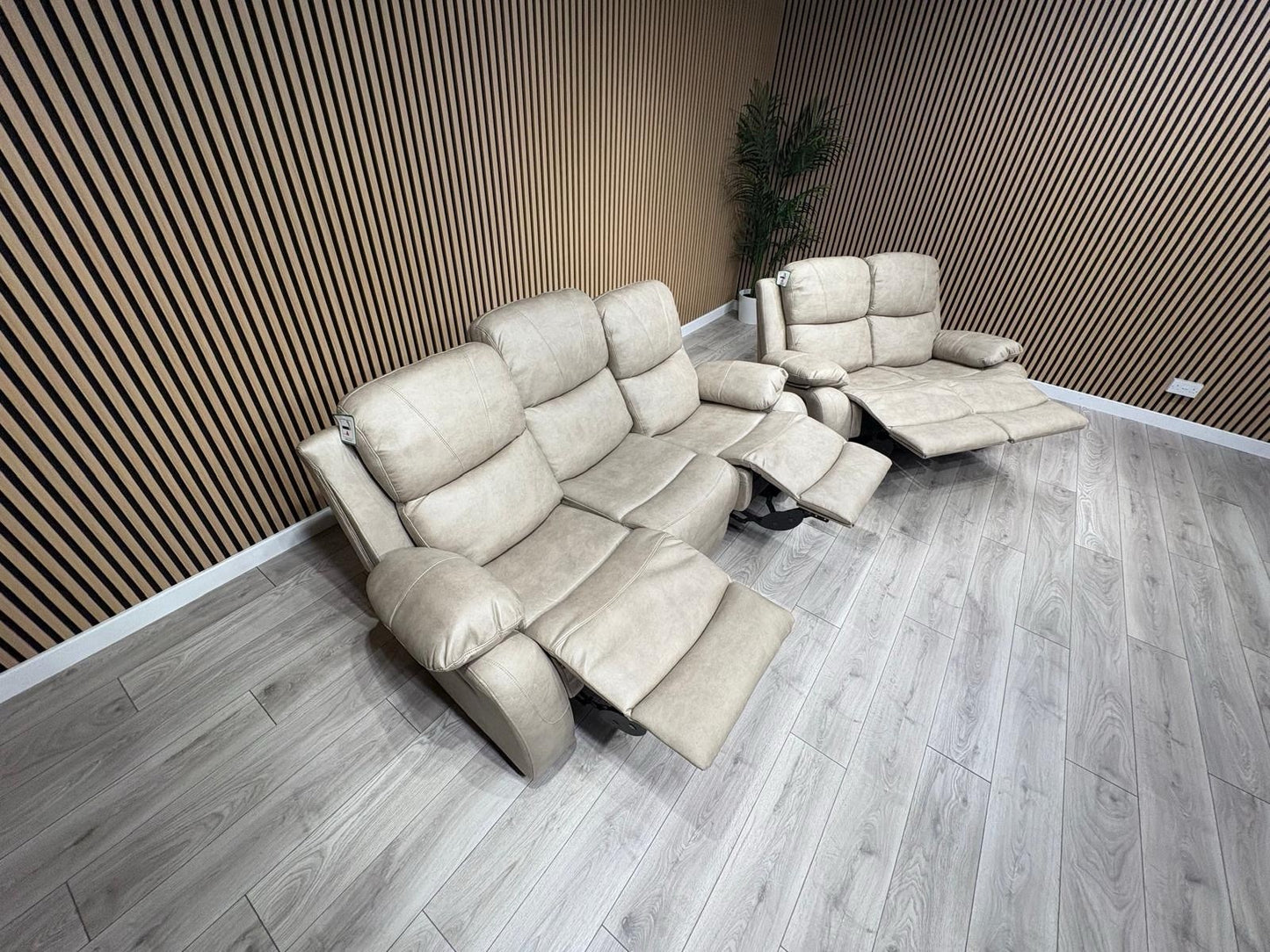 Boston Fabric 3 + 2 Seater Sofa Set, Manual Recliners - RRP £1999
