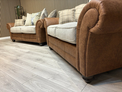 DARWIN Fabric Scatter Back 3 Seater + 2 Seater Sofa Set - RRP £2,598