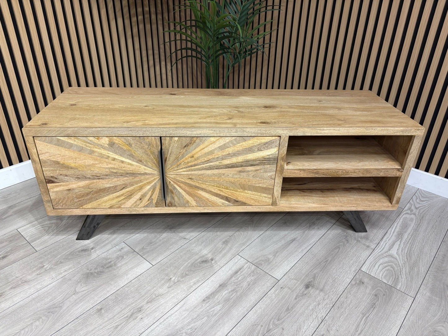 NEXT Sample - Geo Mango Wood TV Unit - RRP: £1095