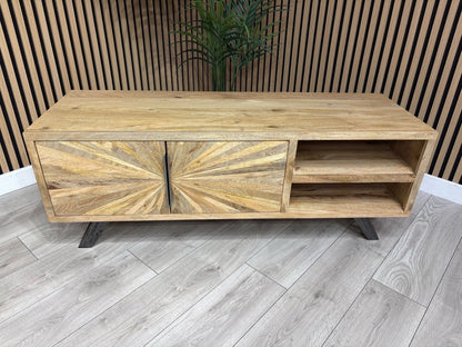 NEXT Sample - Geo Mango Wood TV Unit - RRP: £1095