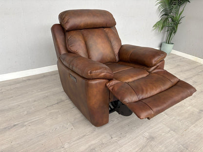 DFS Bravado Leather Power Recliner Armchair + Power Headrests - RRP £1,149
