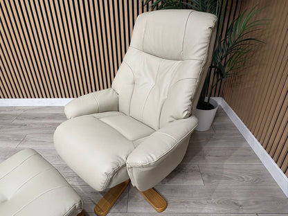 Relaxed Swivel Recliner Chair + Footstool RRP £1099