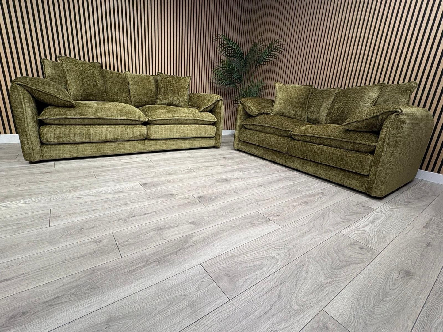 SOLICE Fabric 3 Seater + 2 Seater Sofa Set, Green - RRP £2,498