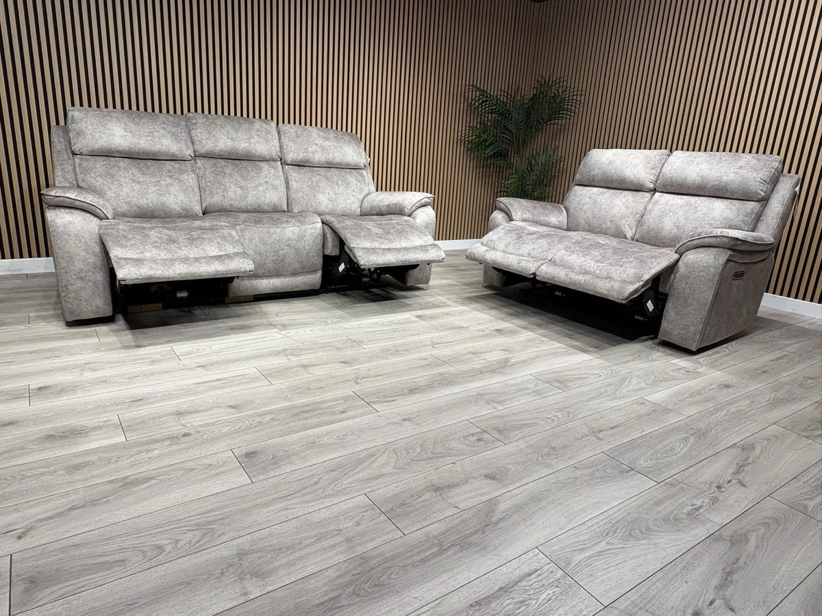 Furniture Village Fabric Power Recliner 3 Seater + 2 Seater Sofa Set - RRP £2590