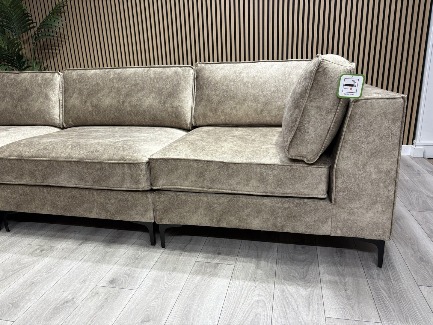 ELIJAH Modular Premium Fabric Corner Sofa, Mink - RRP £3,799