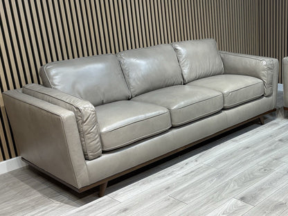 John Lewis Sample VALENCIA Leather 3 Seater Sofa, Greige - RRP £2299