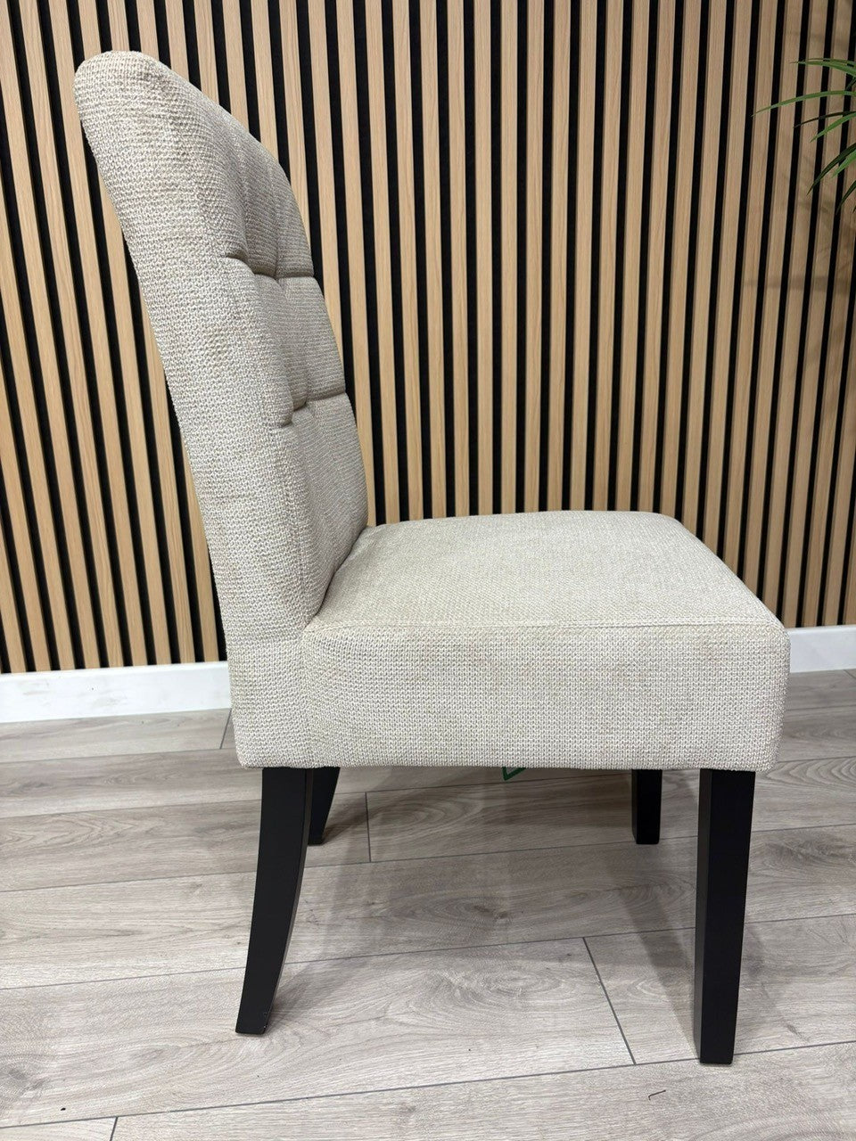 NEXT Sample - Flax Waffle Natural Fabric Dining Chairs