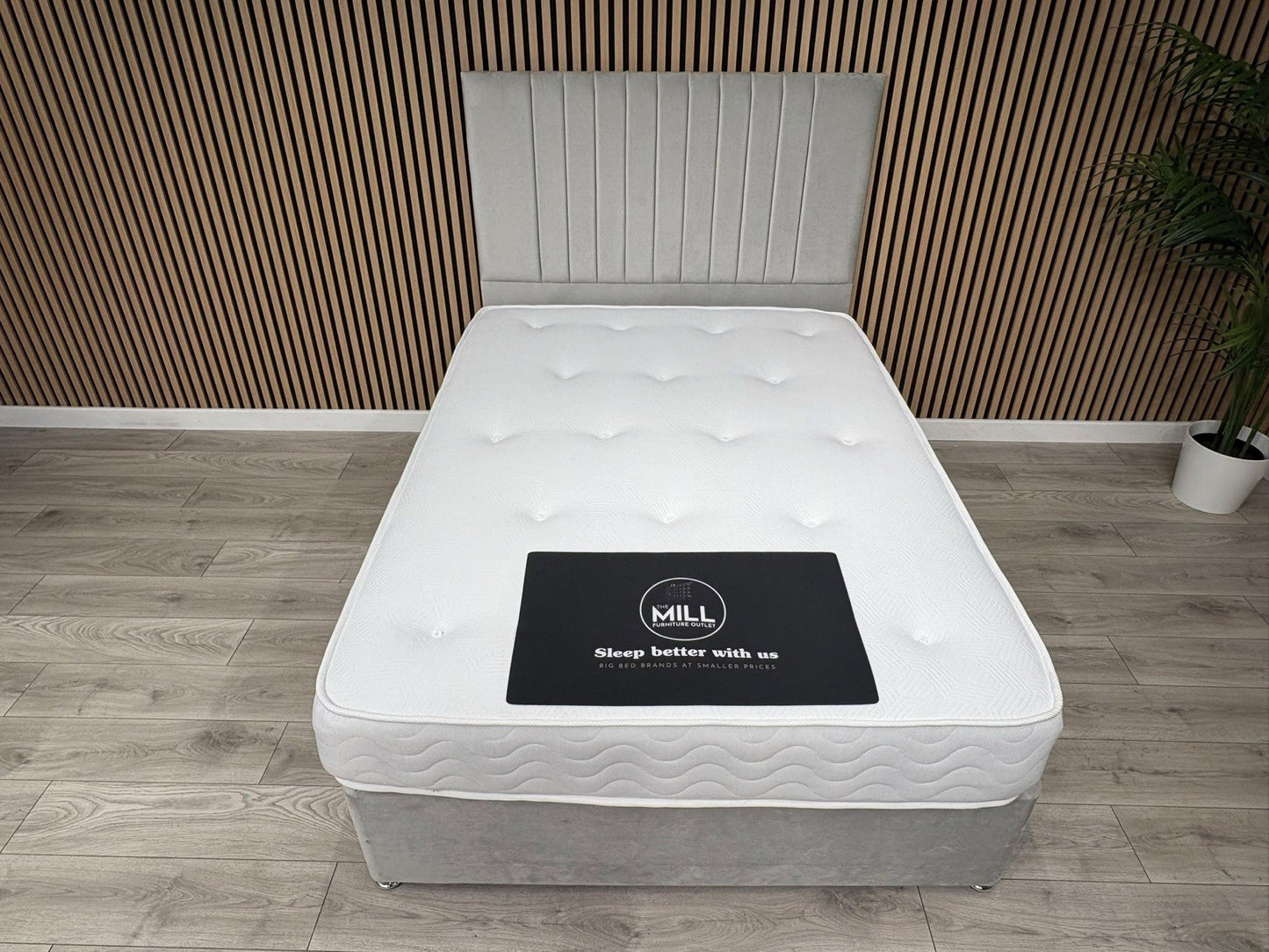 4ft6 Durham Bed Set, Inc Base + Headboard + Mattress (Storage Options Available)