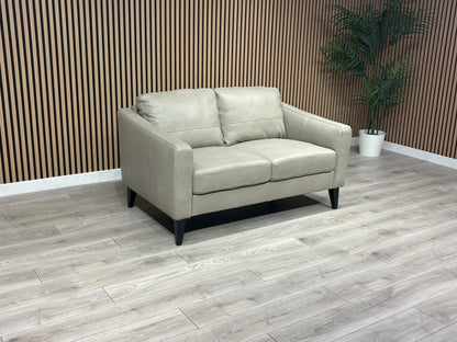 John Lewis BAILEY Style 2 Seater Stone Leather Sofa RRP £1695
