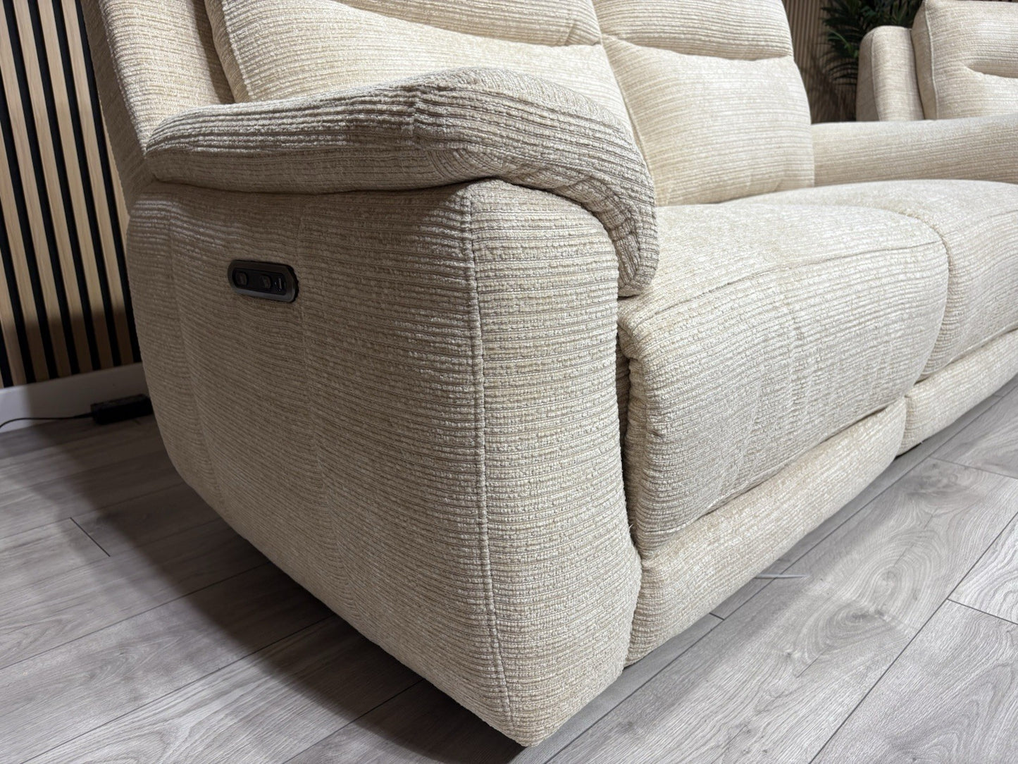NAVONA 3 Seater + 2 Seater Fabric Sofa Set, Power Recliners - RRP £3,298
