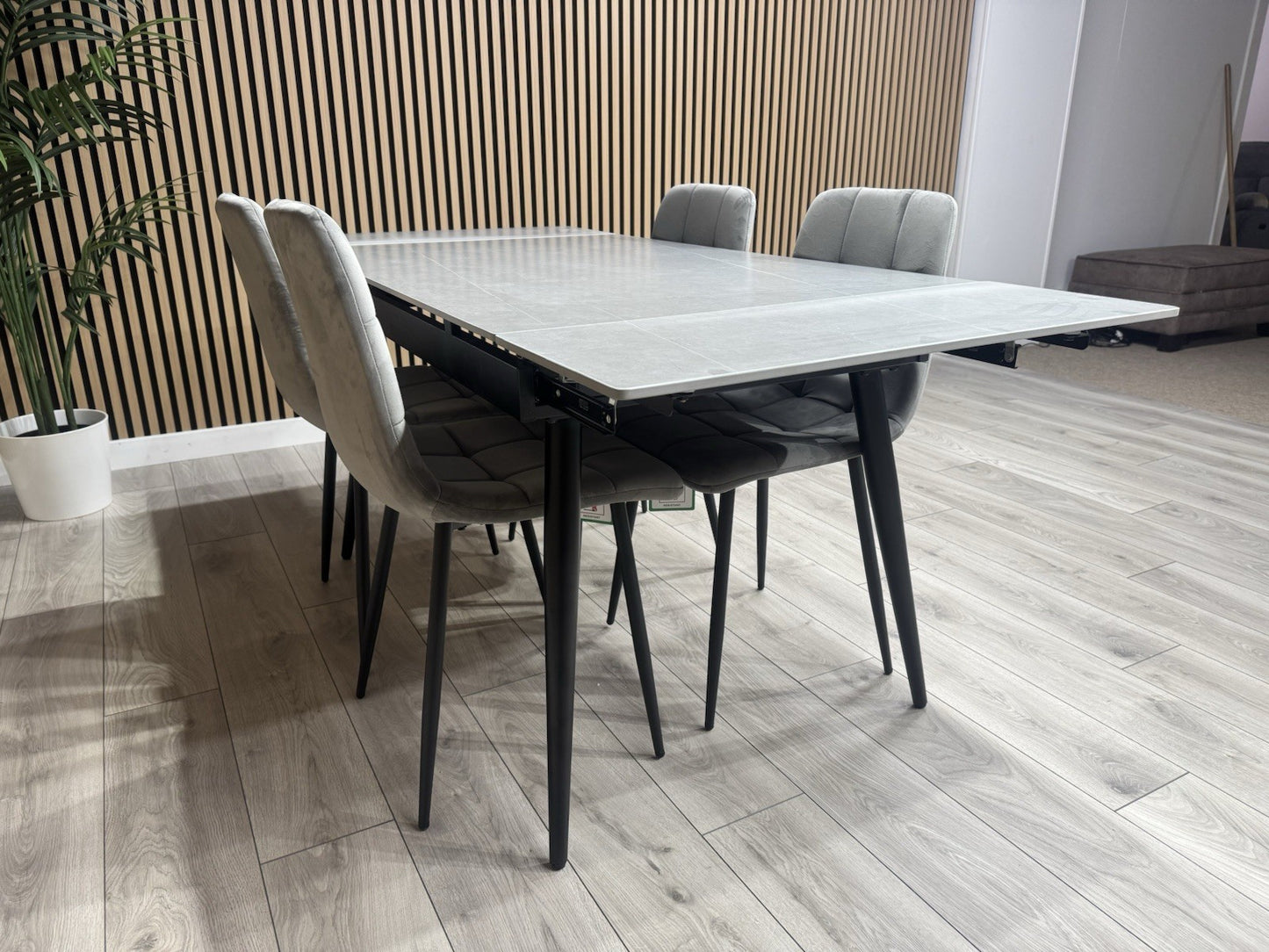 NEXT Sample - VERONA Marble Effect Extending Dining Table + 4 x Chairs RRP £1799