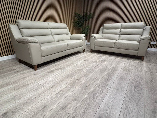 John Lewis Sample BELLA Leather Sofa, Pearl - Different Combinations Available