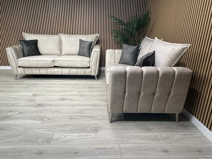 DFS - Cherished Style 3 + 2 Seater Sofa Set, Formal Back, Oatmeal - RRP £2,598