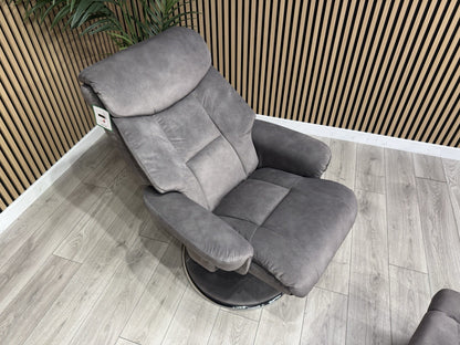 Relaxed Swivel Recliner Chair + Footstool RRP £899