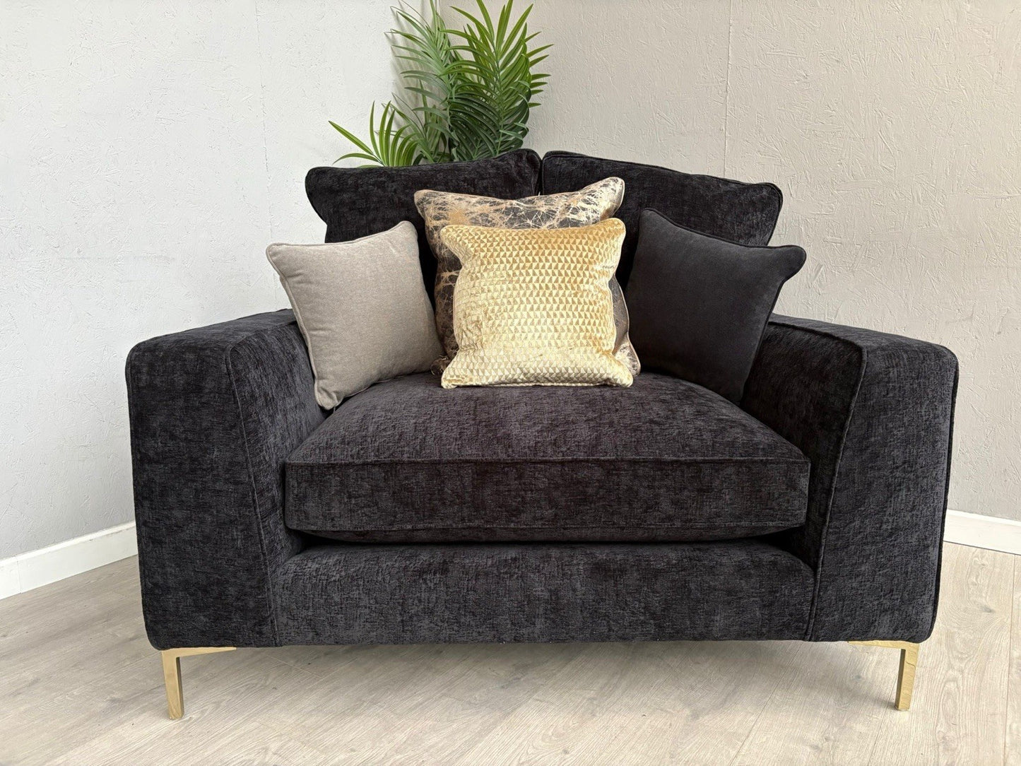 Sofology ROCOCO Fabric Love Seat Armchair / Chair, Verbier Jet - RRP £1599