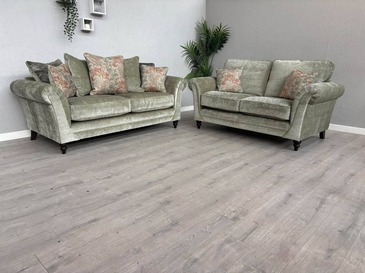 DANBURY Chenille Fabric 3 Seater + 2 Seater Sofa Set RRP £3349