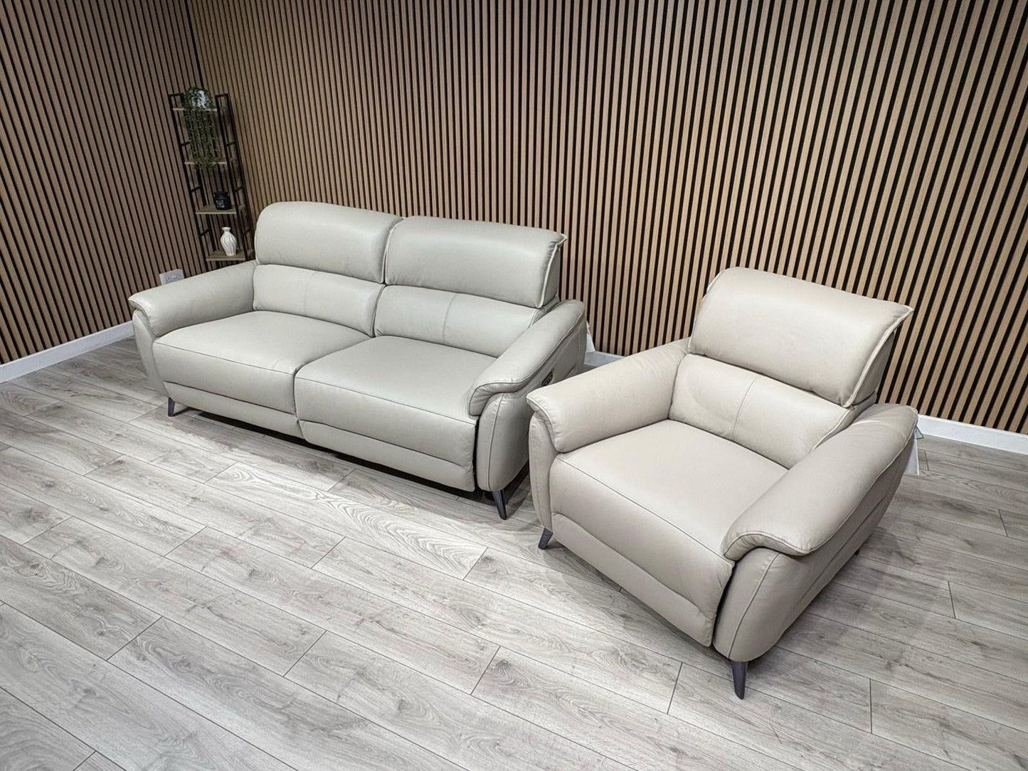 Furniture Village JUDE Style Leather 3 Seater Sofa + Armchair Set - RRP £4,490