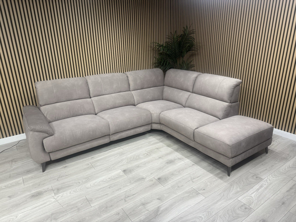 Furniture Village MOET Style Fabric RHF Chaise Power Recliner Corner Sofa