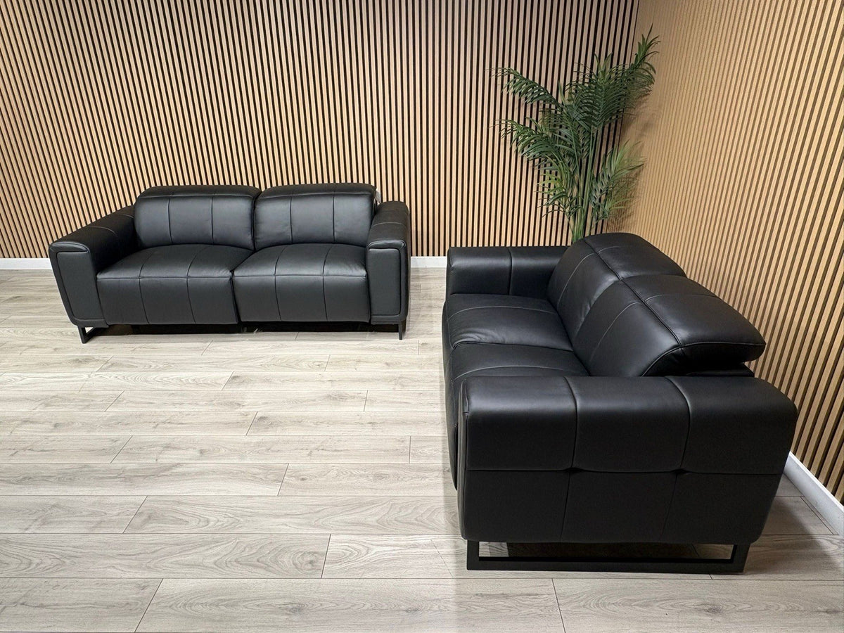 MARELLA 3 Seater + 2 Seater Power Recliner Leather Sofa Set RRP £4399