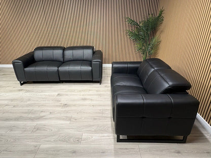 MARELLA 3 Seater + 2 Seater Power Recliner Leather Sofa Set RRP £4399