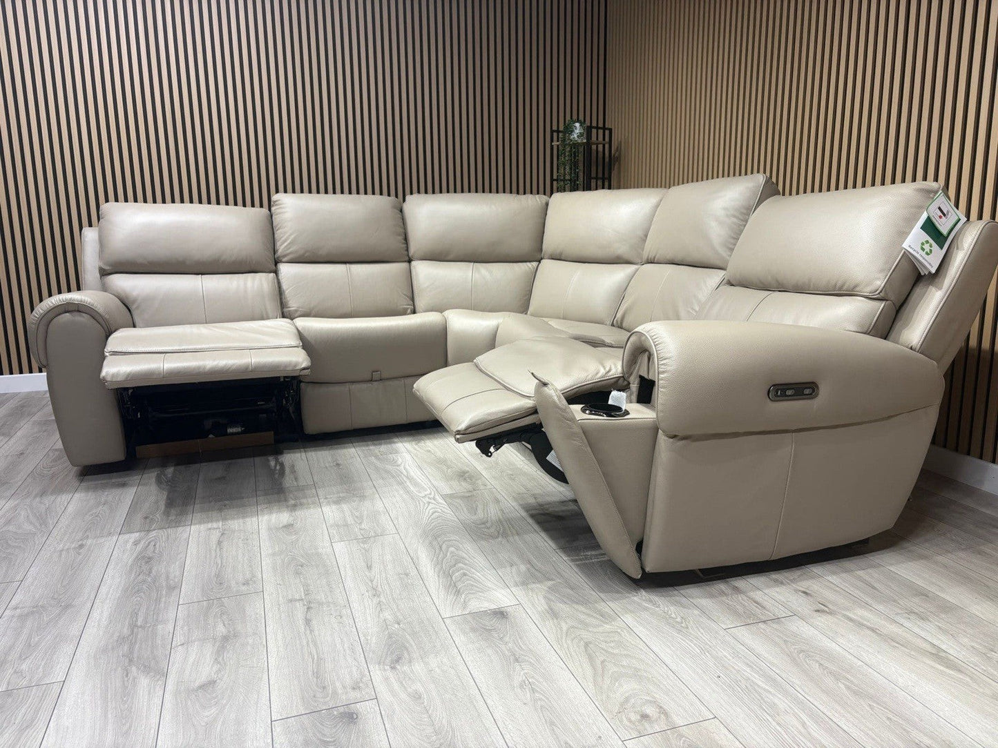 Oak FurnitureLand - Ezra Leather Modular Corner Sofa Power Recliners - RRP £3549