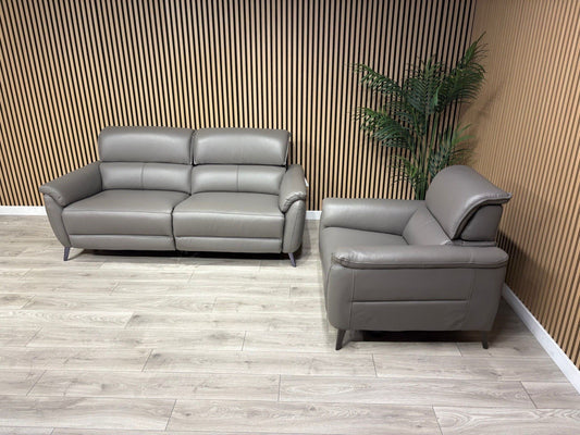 Furniture Village JUDE Style Leather 3 Seater Sofa + Armchair Set - RRP £4,490