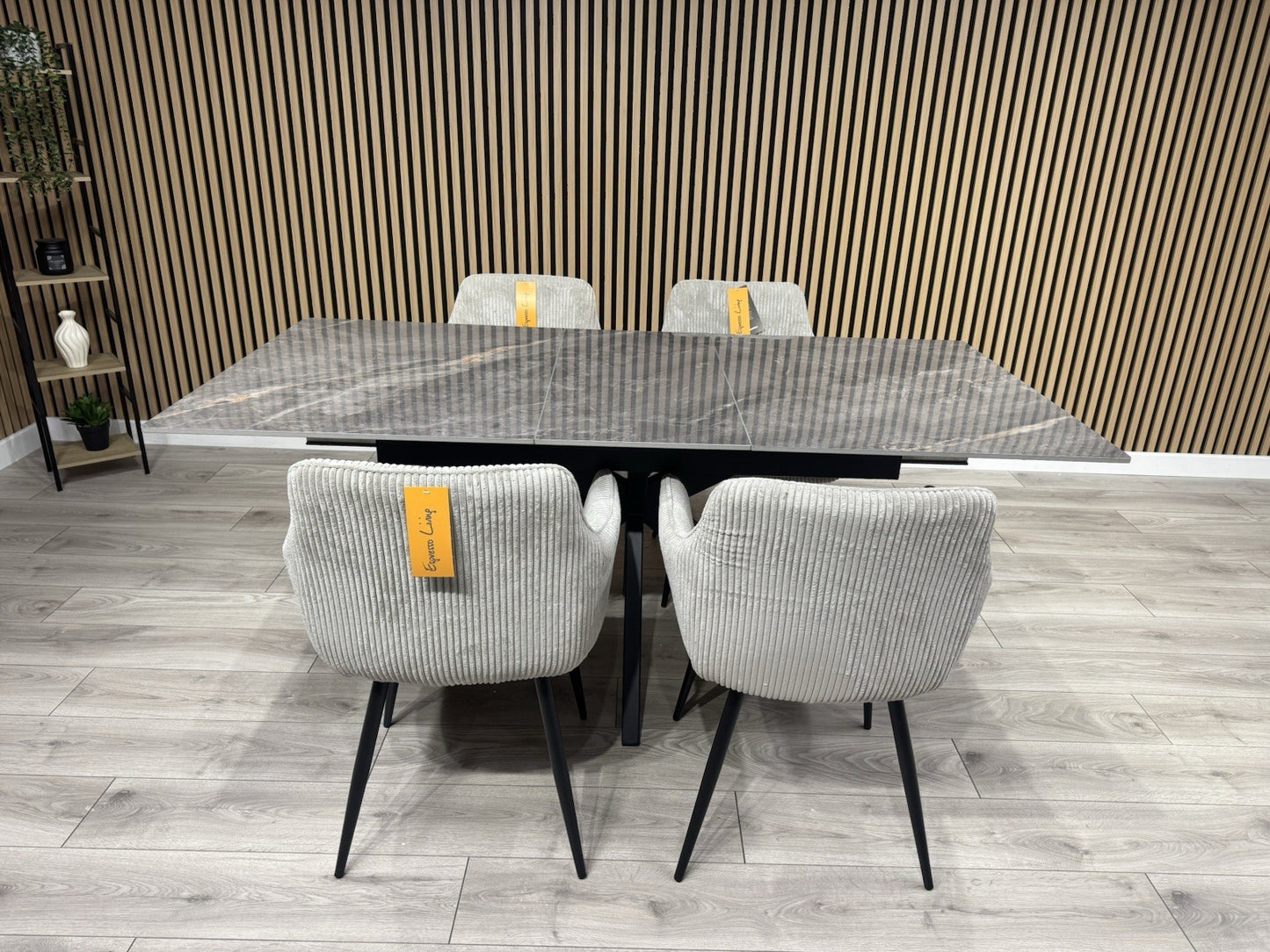 NEXT Sample - CRETE Marble Effect Extending Dining Table + 4 x Chairs. RRP £1899