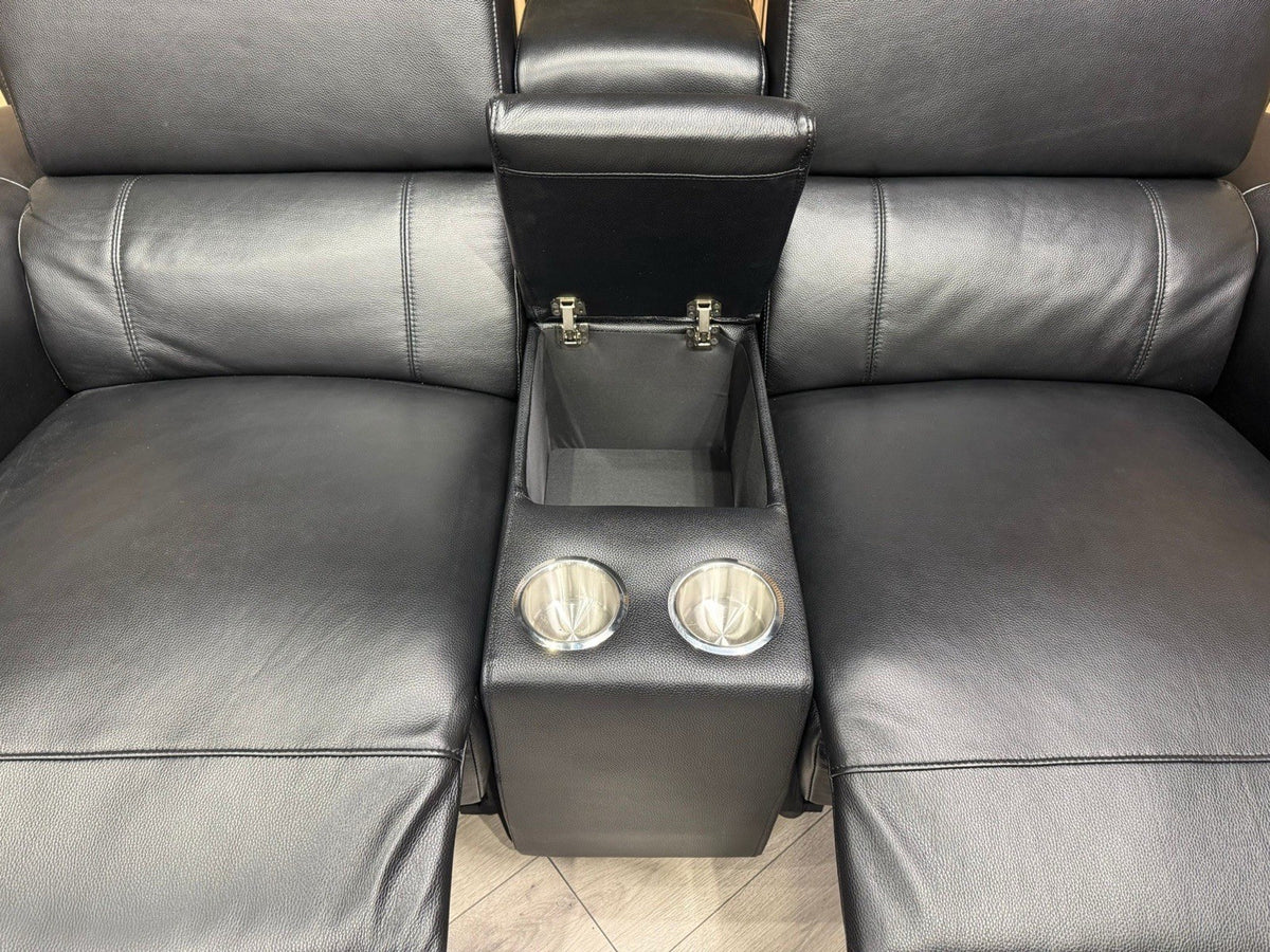 VENICE Leather 3 Seater + 2 Seater Console Power Recliner Sofa Set - RRP £4,598