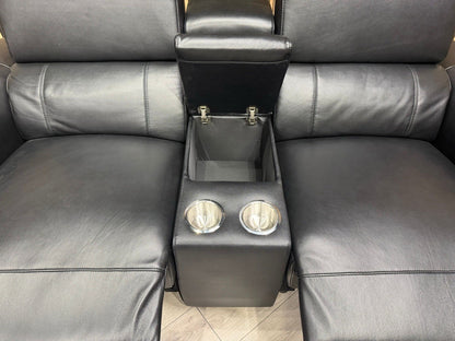 VENICE Leather 3 Seater + 2 Seater Console Power Recliner Sofa Set - RRP £4,598