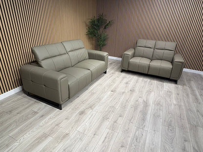 MARELLA 3 Seater + 2 Seater Power Recliner Leather Sofa Set RRP £4399