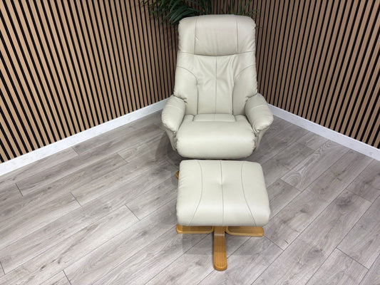 Relaxed Swivel Recliner Chair + Footstool RRP £1099