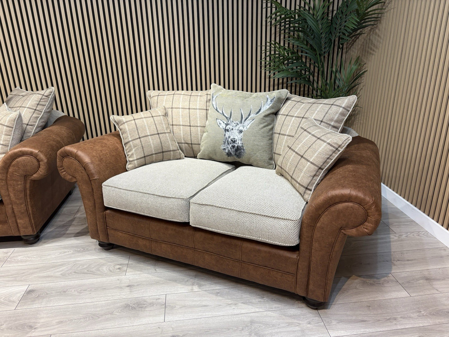 DARWIN Fabric Scatter Back 3 Seater + 2 Seater Sofa Set - RRP £2,598