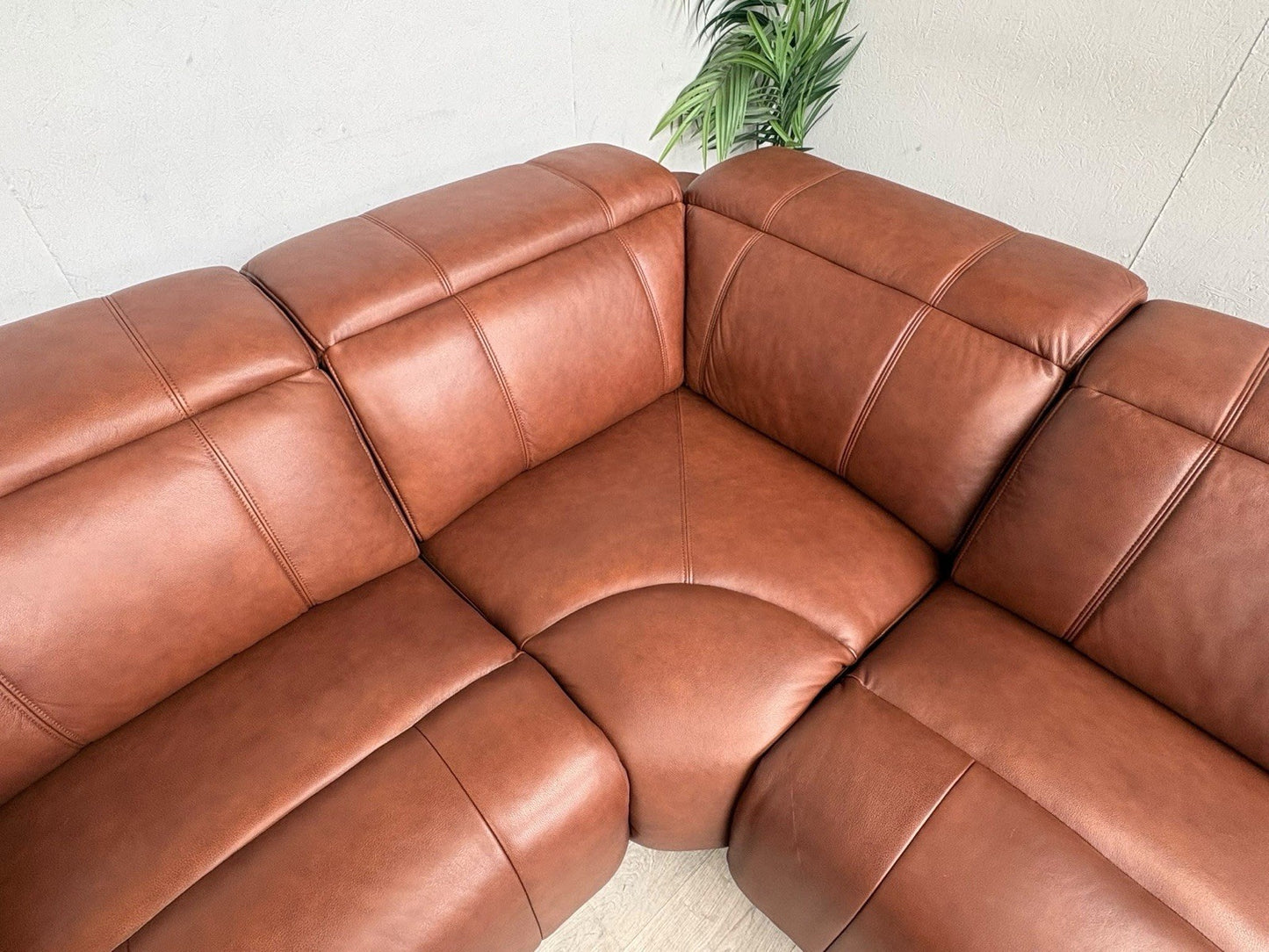 F.V Inca Leather Power Recliner Corner Sofa + Power Headrests - RRP £4095