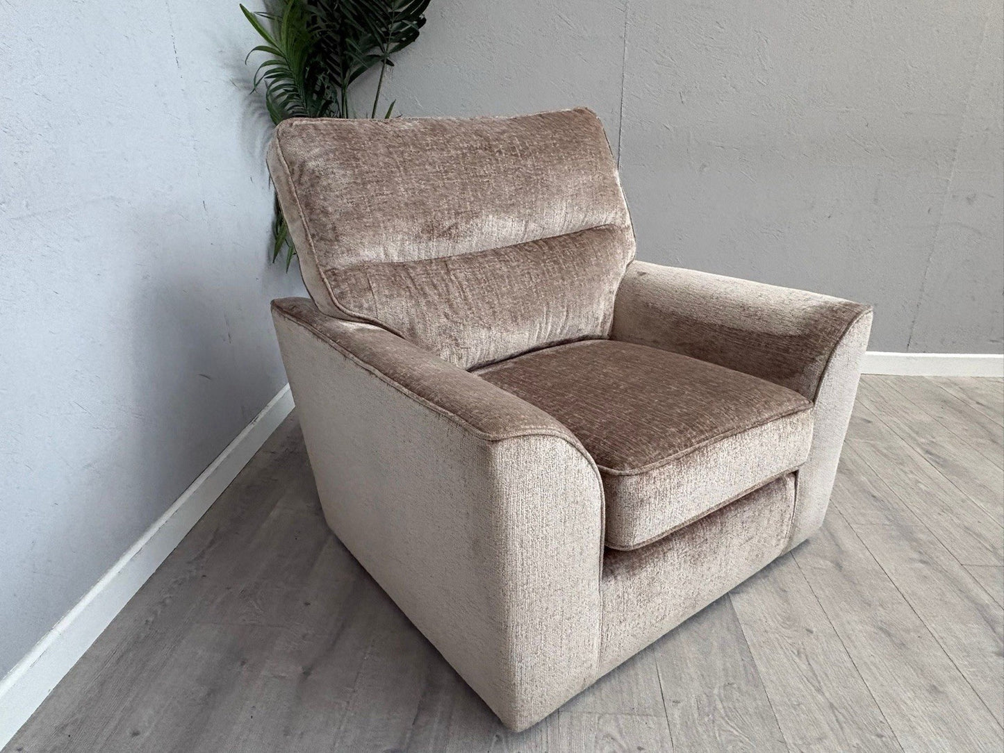 NEXT - Stamford Fabric Armchair, Plush Chenille Mid Natural - RRP £750
