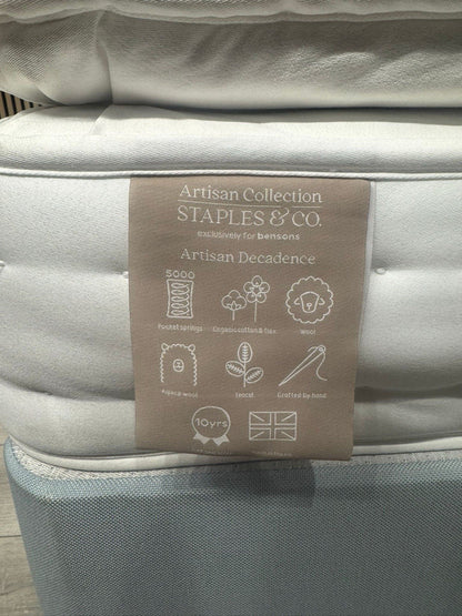 Staples and Co. Artisan DECADENCE 5ft Kingsize Mattress, Medium - RRP £1,399