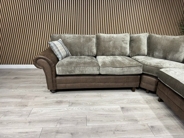 Oakfurnitureland DARWIN 2 Corner 2 Large Fabric Corner Sofa - RRP £2899