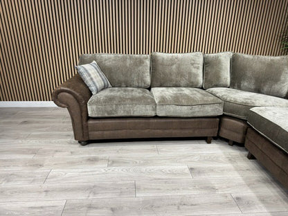 Oakfurnitureland DARWIN 2 Corner 2 Large Fabric Corner Sofa - RRP £2899