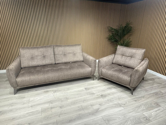 SCS Ostellato Fabric 3 Seater Sofa + Armchair, Adjustable Back Rests - RRP £2098