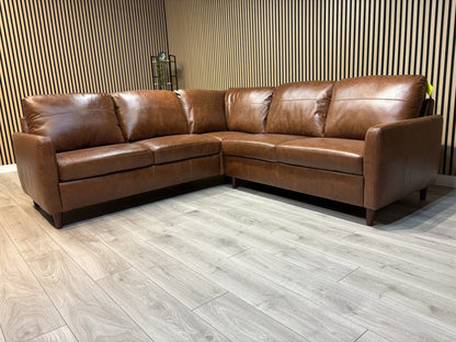 John Lewis BAILEY Style Leather 2 Corner 2 Sofa, Tan - RRP £3,679