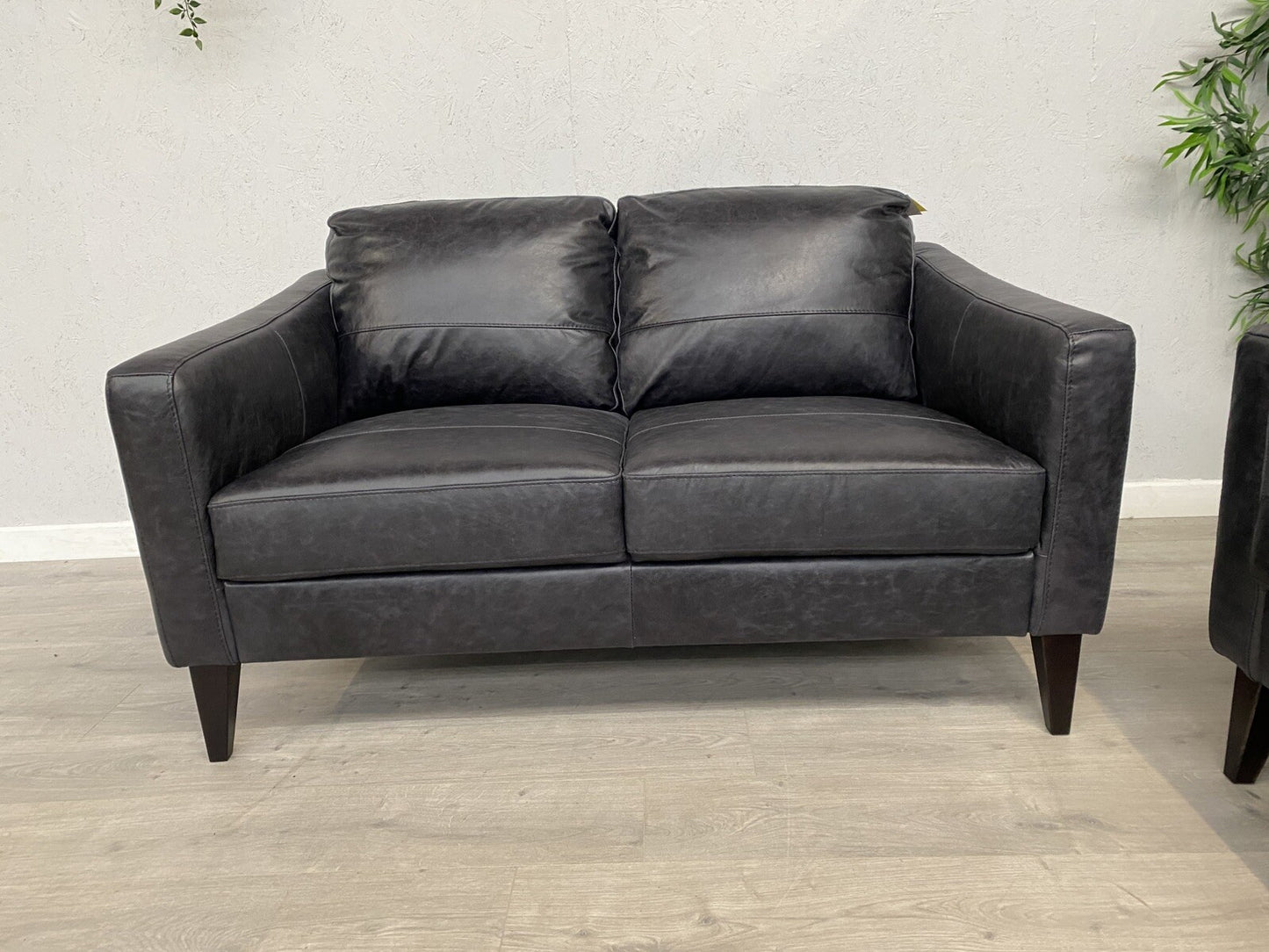 John Lewis BAILEY Style Leather 3 Seater + 2 Seater Sofa Set, Black - RRP £3,498