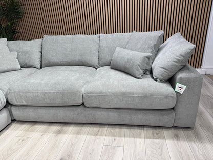 METZ Premium Fabric Large Corner Sofa, Cloud Grey - RRP £3,499