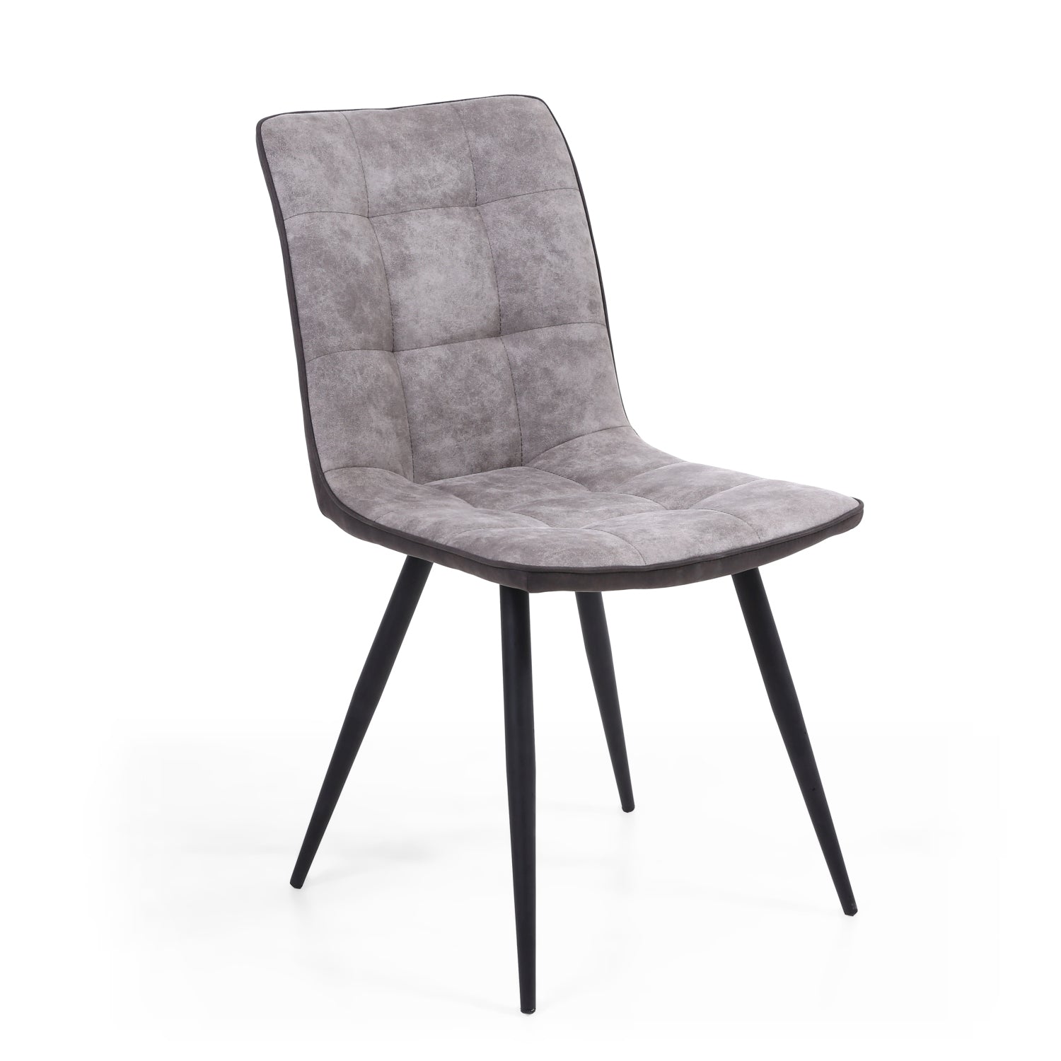 Light Grey 2 Tone Suede Dining Chair Black Legs